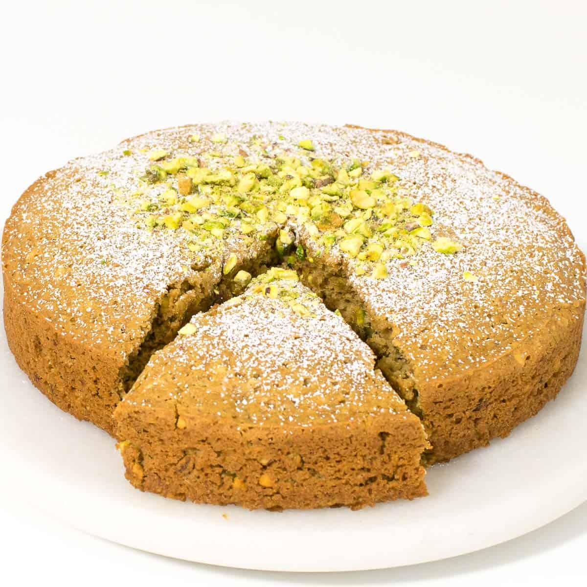 Pistachio Cake Recipe vegan + dairy free