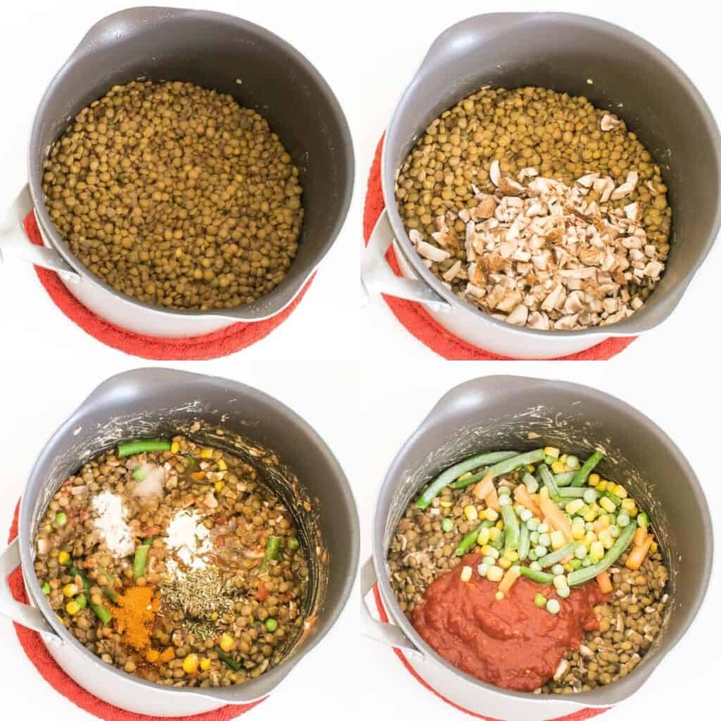 steps to cook lentils.