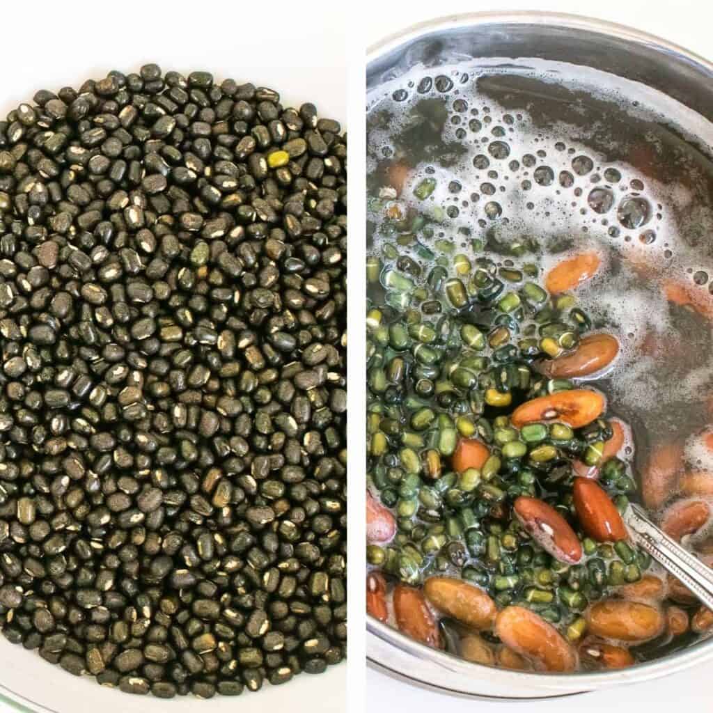 steps to soak lentils and beans.
