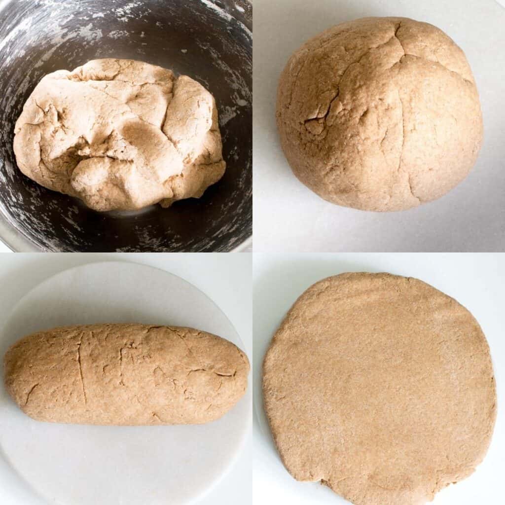 steps to make knead and shape the dough.