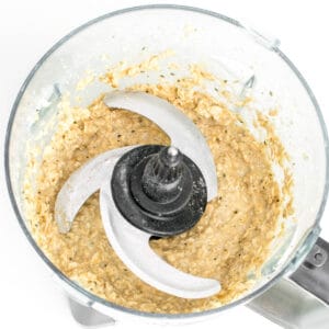all the ingredients blended in the food processor