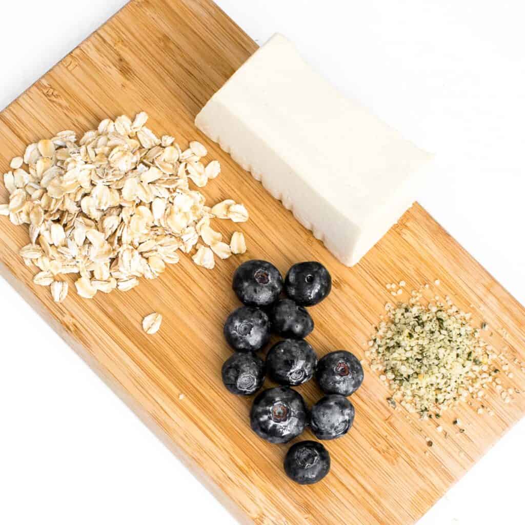 top view of the ingredients on a wooden board.