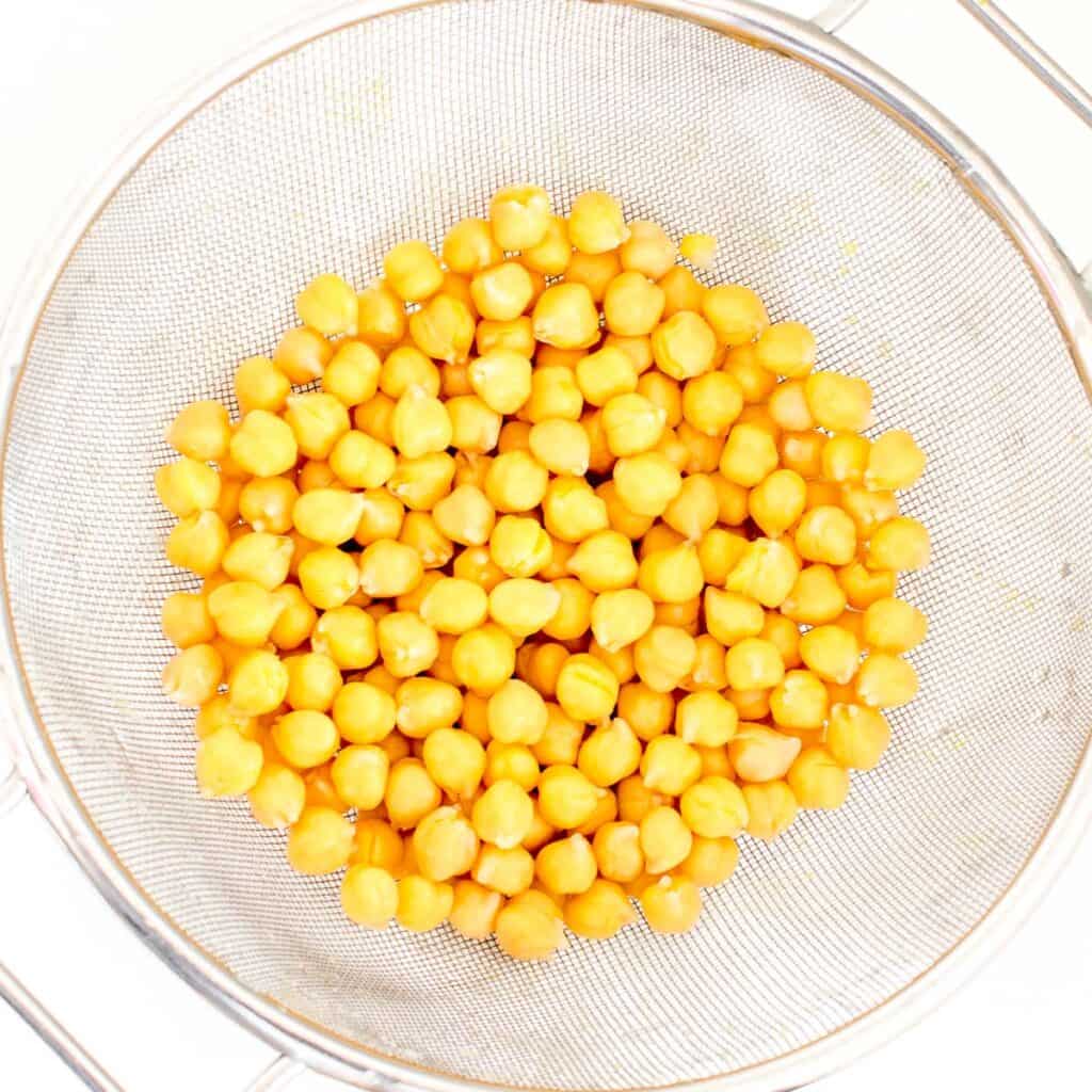 cooked and drained chickpeas.