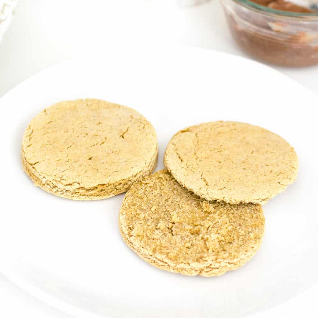 a close up look on the inside of vegan biscuits.
