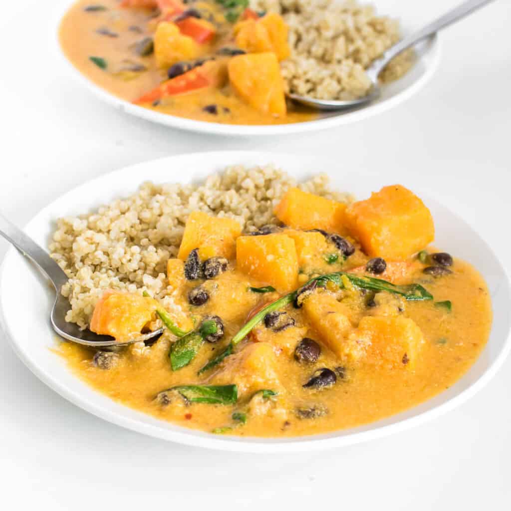 front view of butternut squash curry.