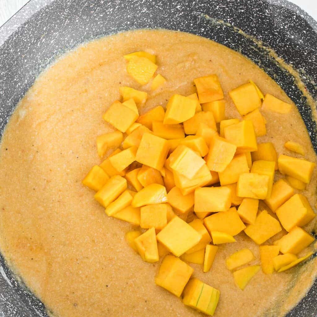 squash tossed in the gravy.