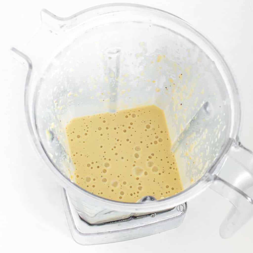 blended cashew mixture in the blender. 