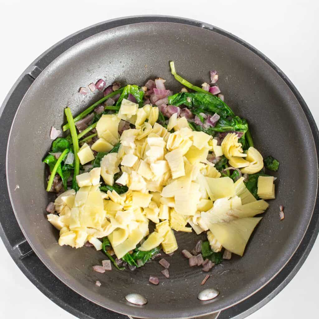 sautéed artichoke along with other ingredients. 