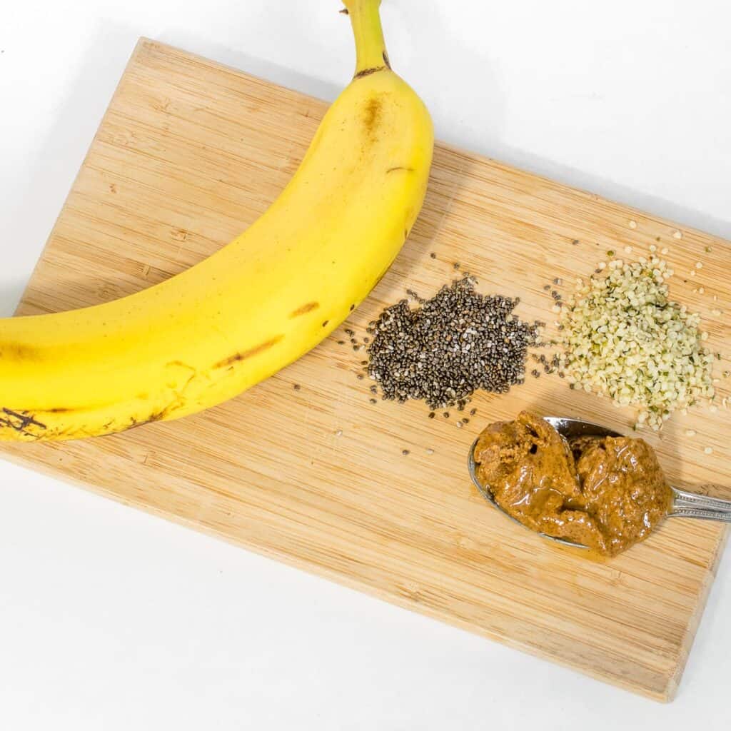 all the ingredients on a wooden board.