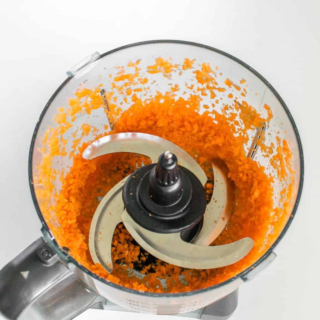 ground carrots in the food processor.