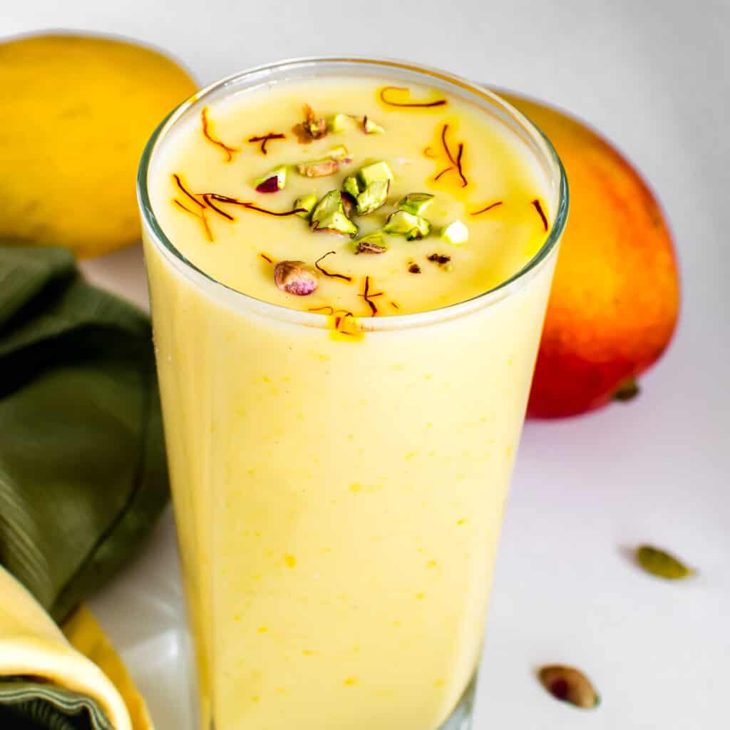 Creamy Mango Lassi (Vegan Yogurt Drink) - Elavegan