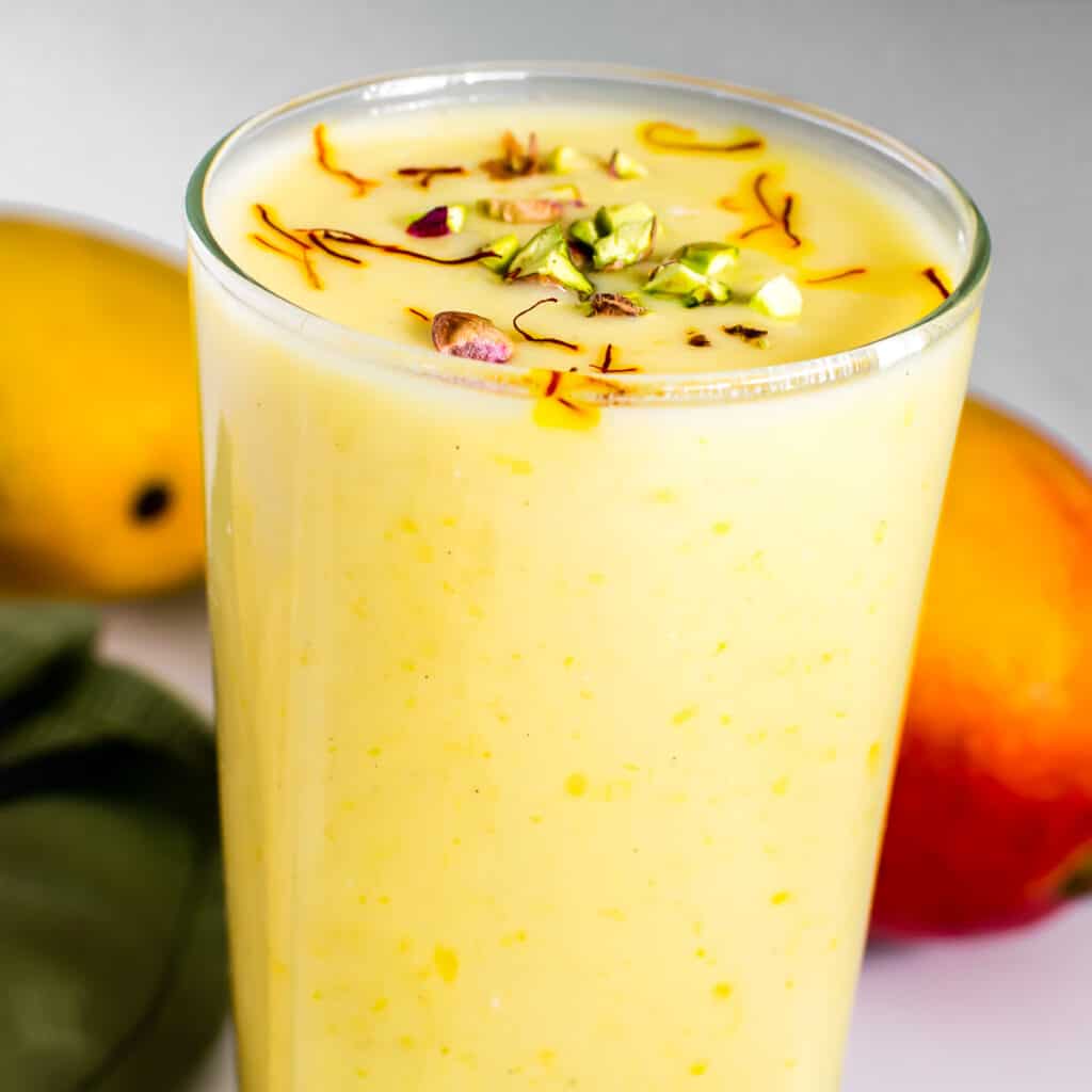 Creamy Mango Lassi (Vegan Yogurt Drink) - Elavegan