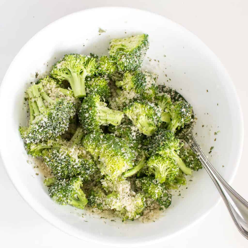broccoli folded in panko mixture. 