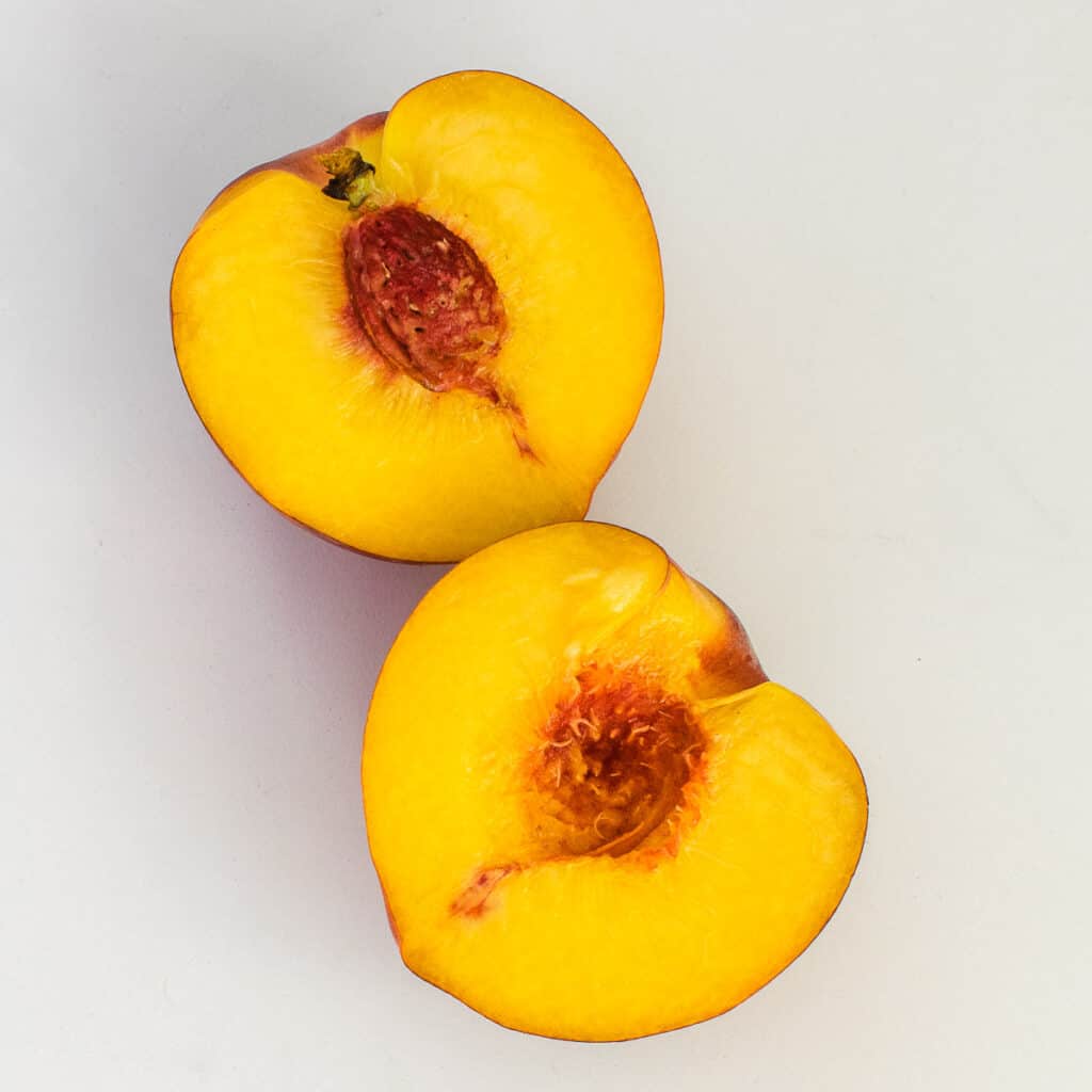 top view of cut open fruit.