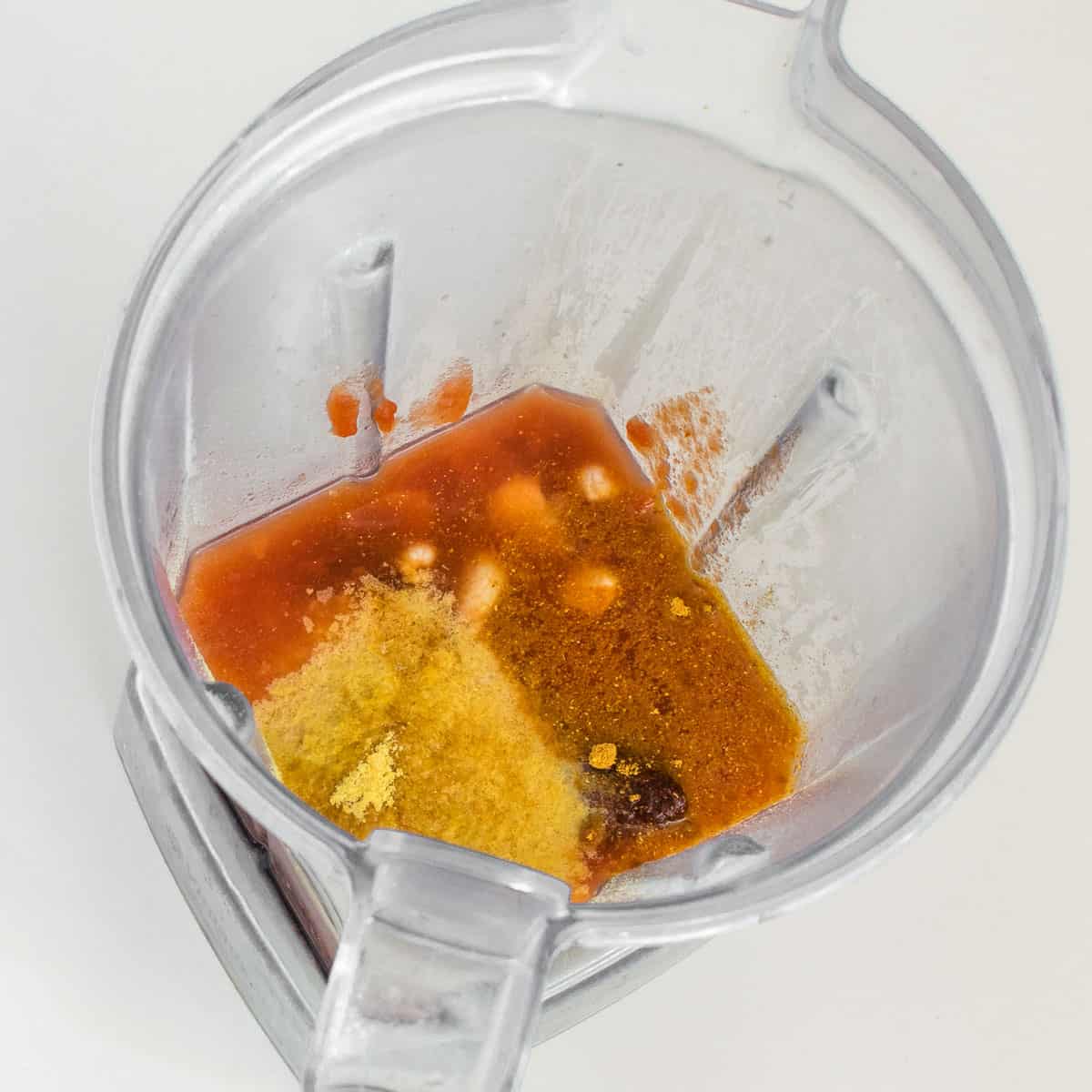 sauce ingredients in a blender.