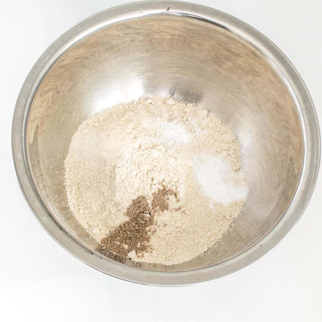 dry ingredients in a bowl. 