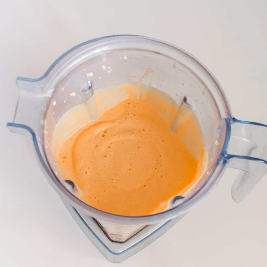 blended salad dressing in the blender. 