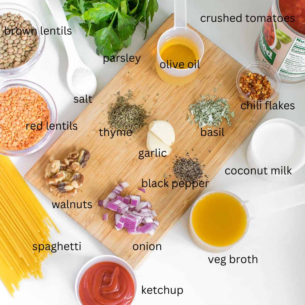 top view of all the ingredients.