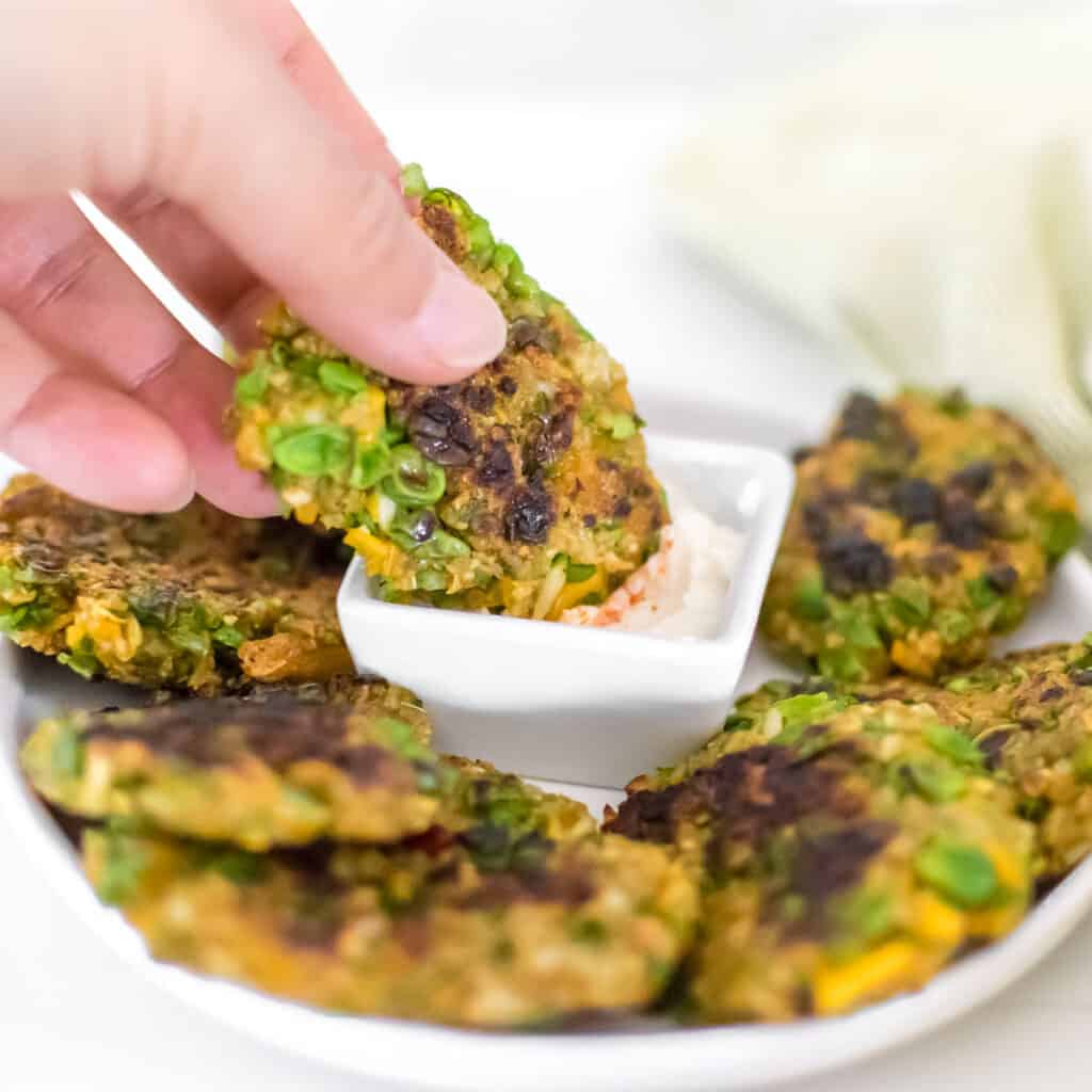 Crispy and Cheesy Green Pea Fritters - kiipfit.com