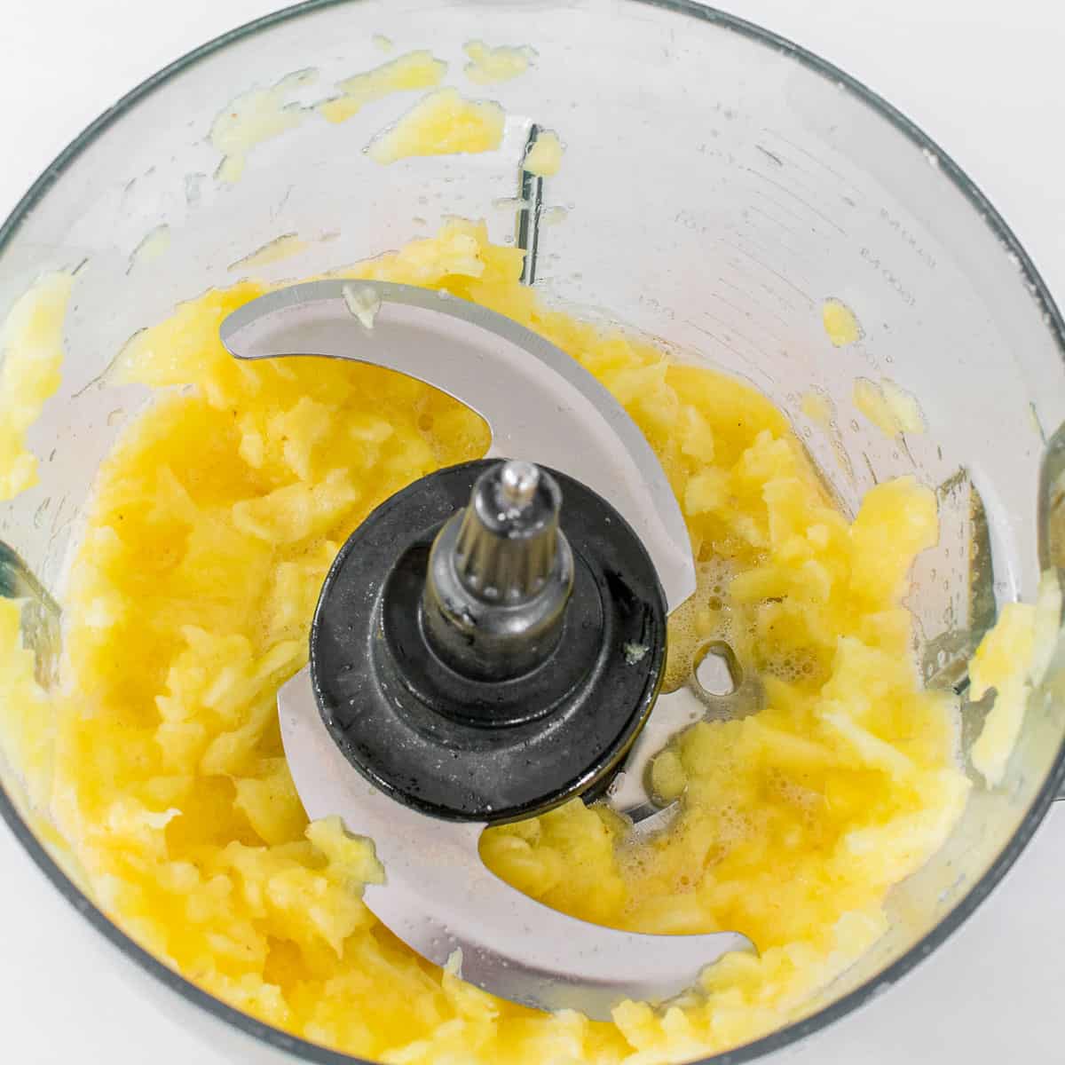 crushed pineapple in the food processor. 