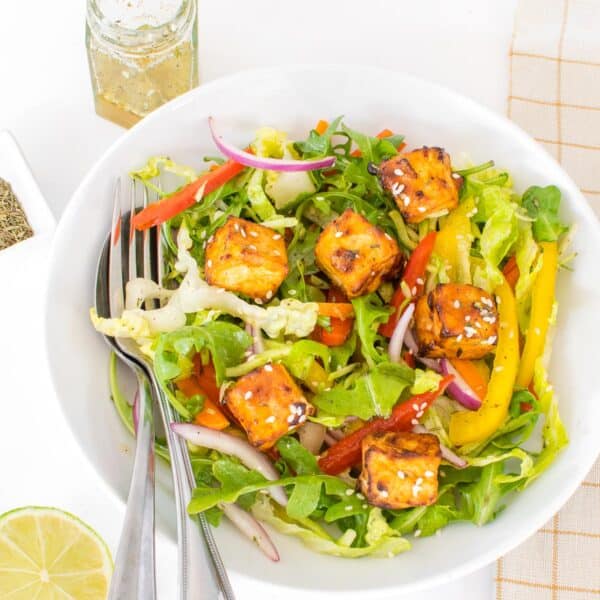 Air Fryer Crispy Tofu Salad