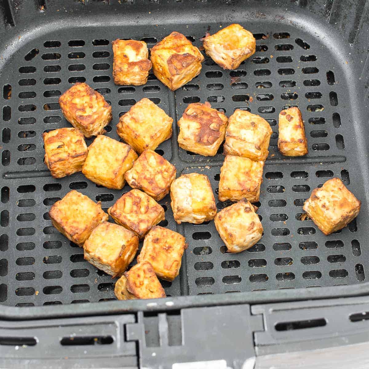 air fried tofu in the basket.