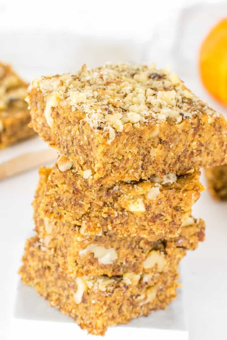 Easy No Bake Vegan Pumpkin Bars - kiipfit.com