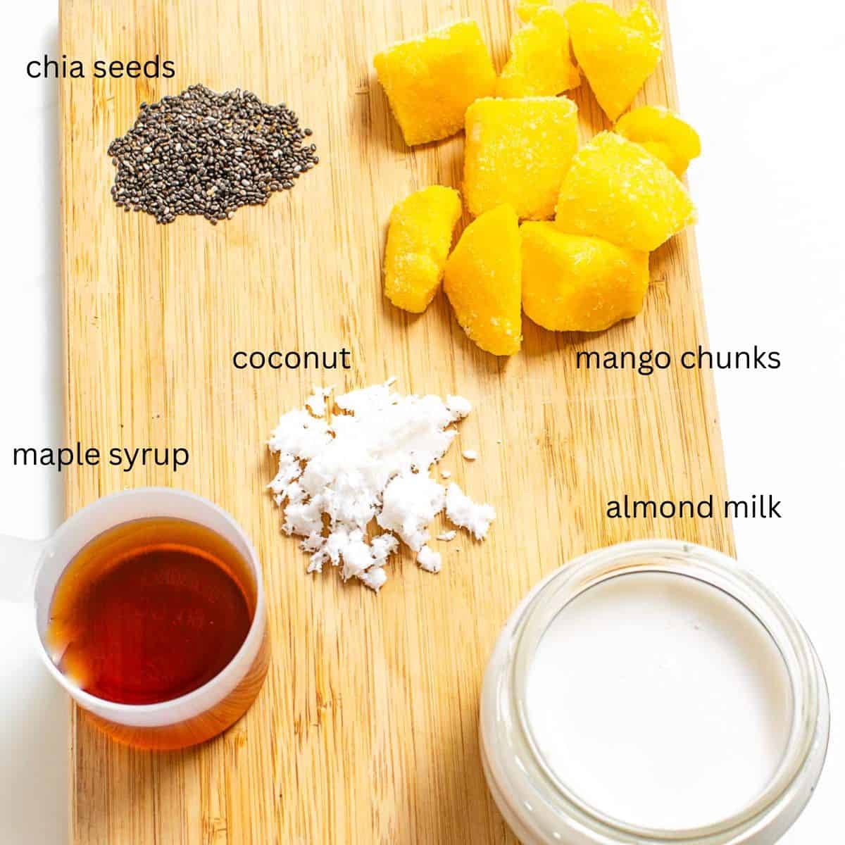 all the ingredients on a wooden board. 