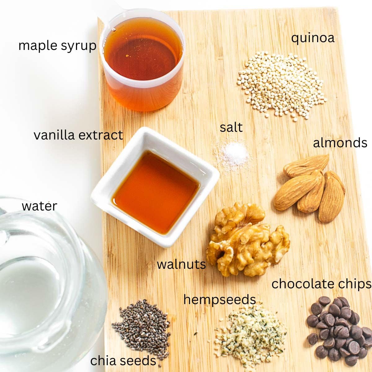 All the ingredients on a wooden board.