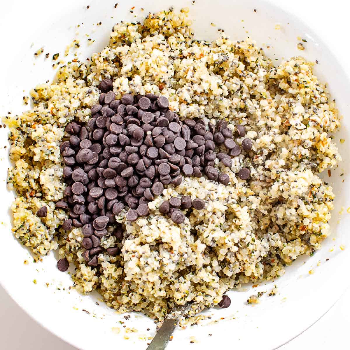 Chocolate chips folded to the mixture.